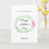 Waterverven  Happy Moederdag Beste Vriend Kaart (Gele Bloem)