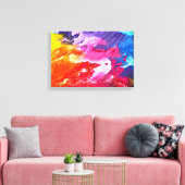Waterverven, heldere kleuren, abstracte illustrati canvas afdruk (Insitu (Woonkamer))