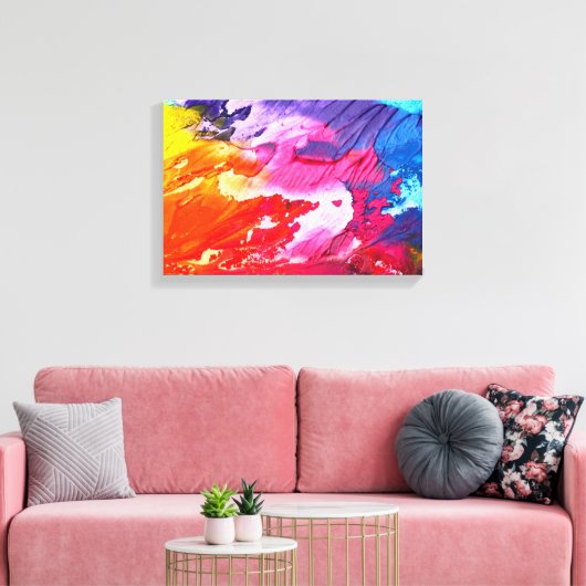 Waterverven, heldere kleuren, abstracte illustrati canvas afdruk (Insitu (Woonkamer))