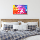 Waterverven, heldere kleuren, abstracte illustrati canvas afdruk (Insitu (Slaapkamer))