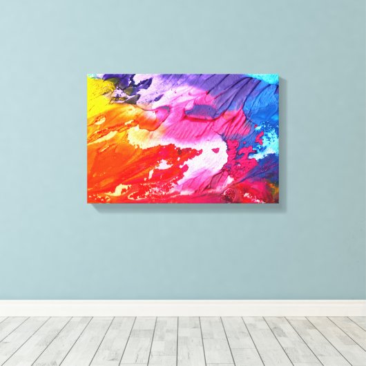 Waterverven, heldere kleuren, abstracte illustrati canvas afdruk (Insitu (Houten vloer))