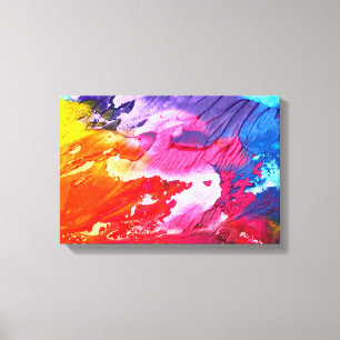 Waterverven, heldere kleuren, abstracte illustrati canvas afdruk