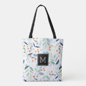 Waterverven Illustratie Botanisch Patroon Tote Bag (Achterkant)