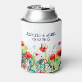 Waterverven Illustratie kleurrijke lentbloemen Blikjeskoeler (Blikje Achterkant)