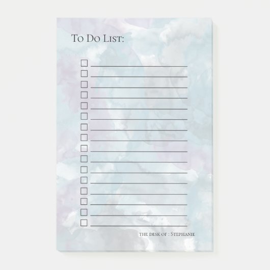 Waterverven in Blauw en Lavender Post-it® Notes (Voorkant)