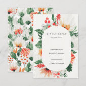 waterverven in de zomer Verticale RSVP-kaart RSVP Kaartje (Voorkant / Achterkant)