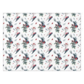 Waterverven Kerst holly en bullfinch patroon Tafelkleed (Voorkant (Horizontaal))