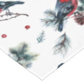 Waterverven Kerst holly en bullfinch patroon Tafelkleed (Gekanteld)