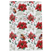 Waterverven Kerst vibe bloemen, bladeren, vogels Medium Cadeauzakje (Voorkant)