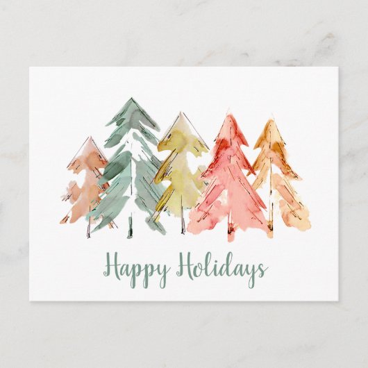 Waterverven kerstmis pine Tree Briefkaart (Voorkant)