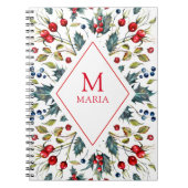Waterverven kerstmonogram notitieboek (Voorkant)