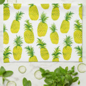 Waterverven keukenhanddoek voor fruitpineappels (Gevouwen)