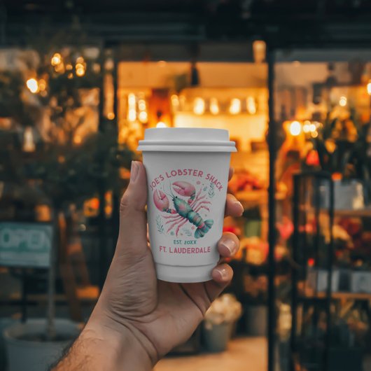 Waterverven Kleurrijke Kreeft Custom Text Papieren Bekers