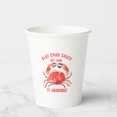 Waterverven Koraalrode krab, aangepaste tekst Papieren Bekers (Voorkant)