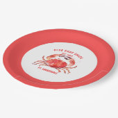 Waterverven Koraalrode krab, aangepaste tekst Papieren Bordje (Gekanteld)