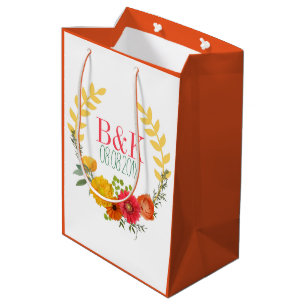 Waterverven Lente Bloemen Trouwkrans Medium Cadeauzakje
