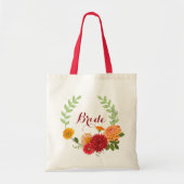 Waterverven lentevloeren met brideontwerp tote bag (Voorkant)