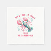 Waterverven Lobster Illustratie Aangepaste tekst Servet (Voorkant)
