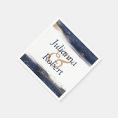 Waterverven met blauw en goudservetten servet (Hoek)