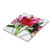 Waterverven met roze alstromerie tegeltje (Zijkant)