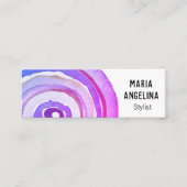 Waterverven Neutrale Ringen Abstract Paars Mini Visitekaartje (Voorkant)