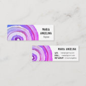 Waterverven Neutrale Ringen Abstract Paars Mini Visitekaartje (Voorkant / Achterkant)