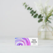 Waterverven Neutrale Ringen Abstract Paars Mini Visitekaartje (Staand voorkant)