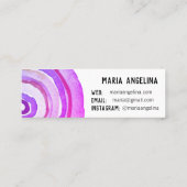Waterverven Neutrale Ringen Abstract Paars Mini Visitekaartje (Achterkant)