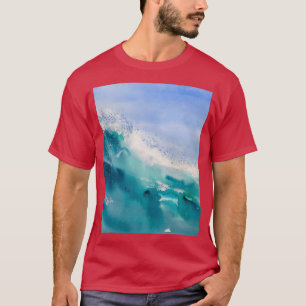 Waterverven oceaangolven schilderen Grafisch T-shirt