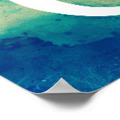 Waterverven Ocean Hues Mermaid Silhouette Poster (Hoek)