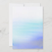 Waterverven Ombre Blue Modern Typography Wedding Kaart (Achterkant)
