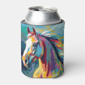 Waterverven Paardenkop Illustratie Blikjeskoeler (Blikje Voorkant)