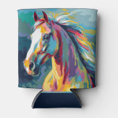 Waterverven Paardenkop Illustratie Blikjeskoeler (Voorkant)