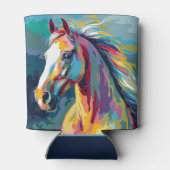 Waterverven Paardenkop Illustratie Blikjeskoeler (Achterkant)