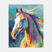 Waterverven Paardenkop Illustratie Fleece Deken (Voorkant)