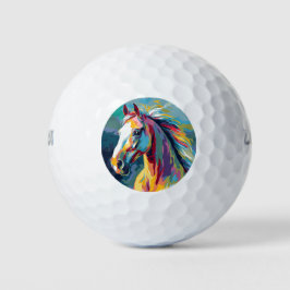 Waterverven Paardenkop Illustratie Golfballen