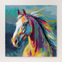Waterverven Paardenkop Illustratie