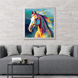 Waterverven Paardenkop Illustratie Poster