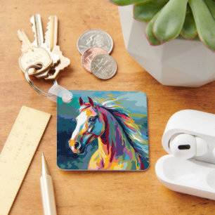 Waterverven Paardenkop Illustratie Sleutelhanger