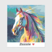 Waterverven Paardenkop Illustratie Sticker (Vel)