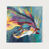 Waterverven Paardenkop Illustratie Wandkleed (Voorkant (horizontaal))