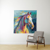 Waterverven Paardenkop Illustratie Wandkleed (In situ)