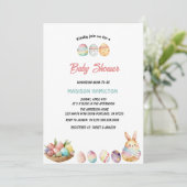 Waterverven paaseieren baby shower Uitnodiging (Staand voorkant)