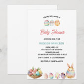 Waterverven paaseieren baby shower Uitnodiging (Voorkant / Achterkant)