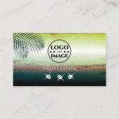 Waterverven palm Leaves Diamonds met Logo Visitekaartje (Voorkant)