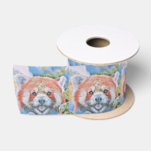 Waterverven - Red Panda Satijnen Lint