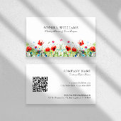 Waterverven Red Poppies Spring Flowers Visitekaartje