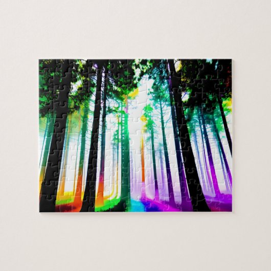 Waterverven Regenboog en Sunshine Forest Legpuzzel (Horizontaal)