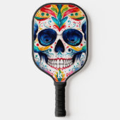 Waterverven Retro Suiker Schedel Pickleball Paddle (Voorkant)