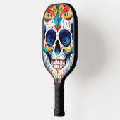Waterverven Retro Suiker Schedel Pickleball Paddle (Links)